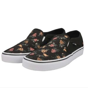 NWOT Vans size 3 Asher slip on flower pattern shoes sneakers‎